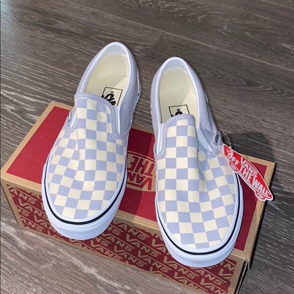 Vans Shoes - Vans Classic Slip-On Checkerboard Gray Dawn